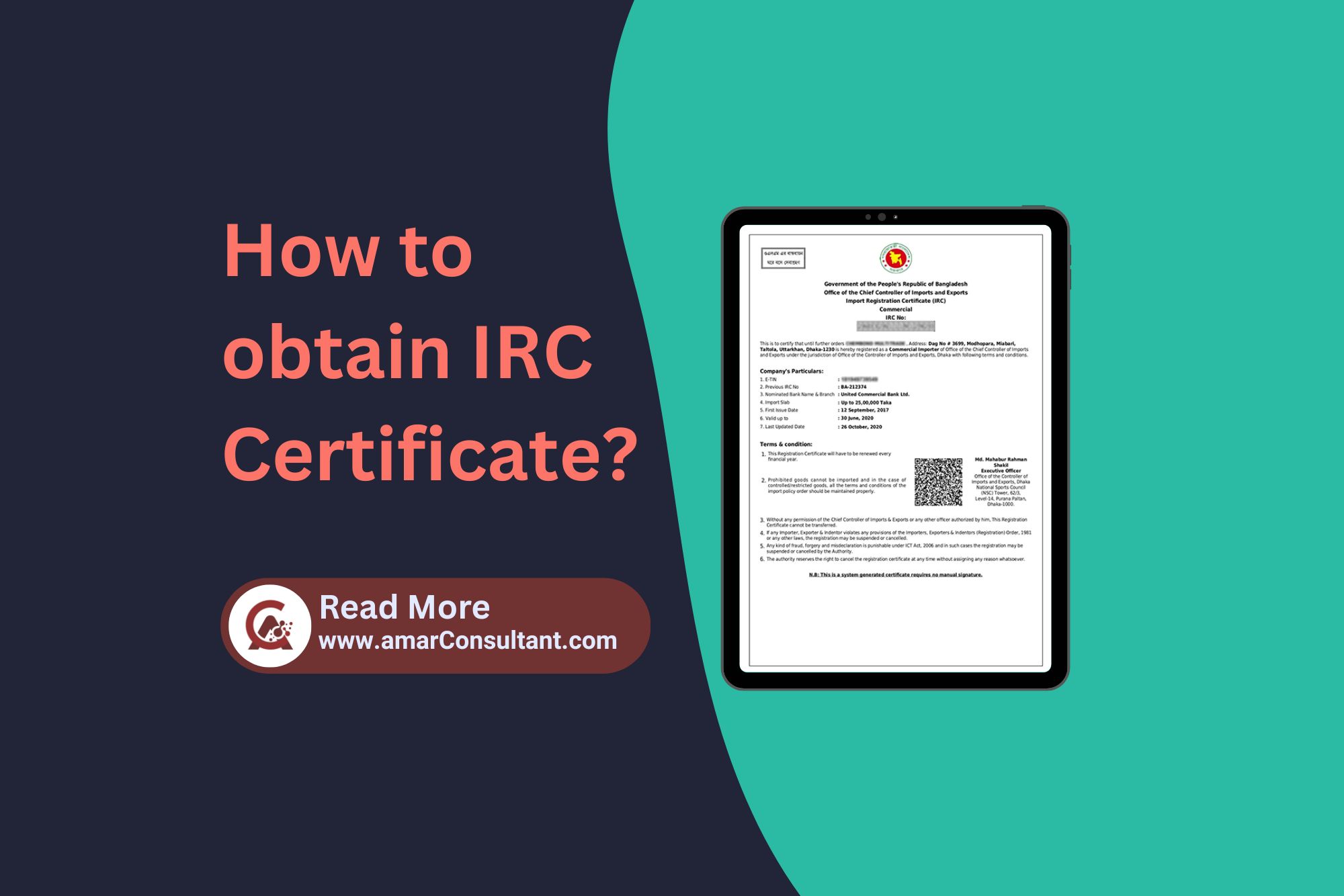 How to obtain IRC Certificate in Bangladesh