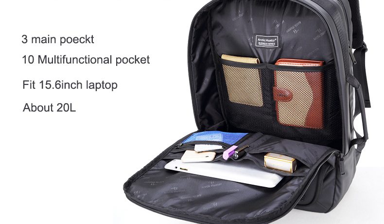 Arctic Hunter 1500362 Laptop Travel Business Backpack With USB Port